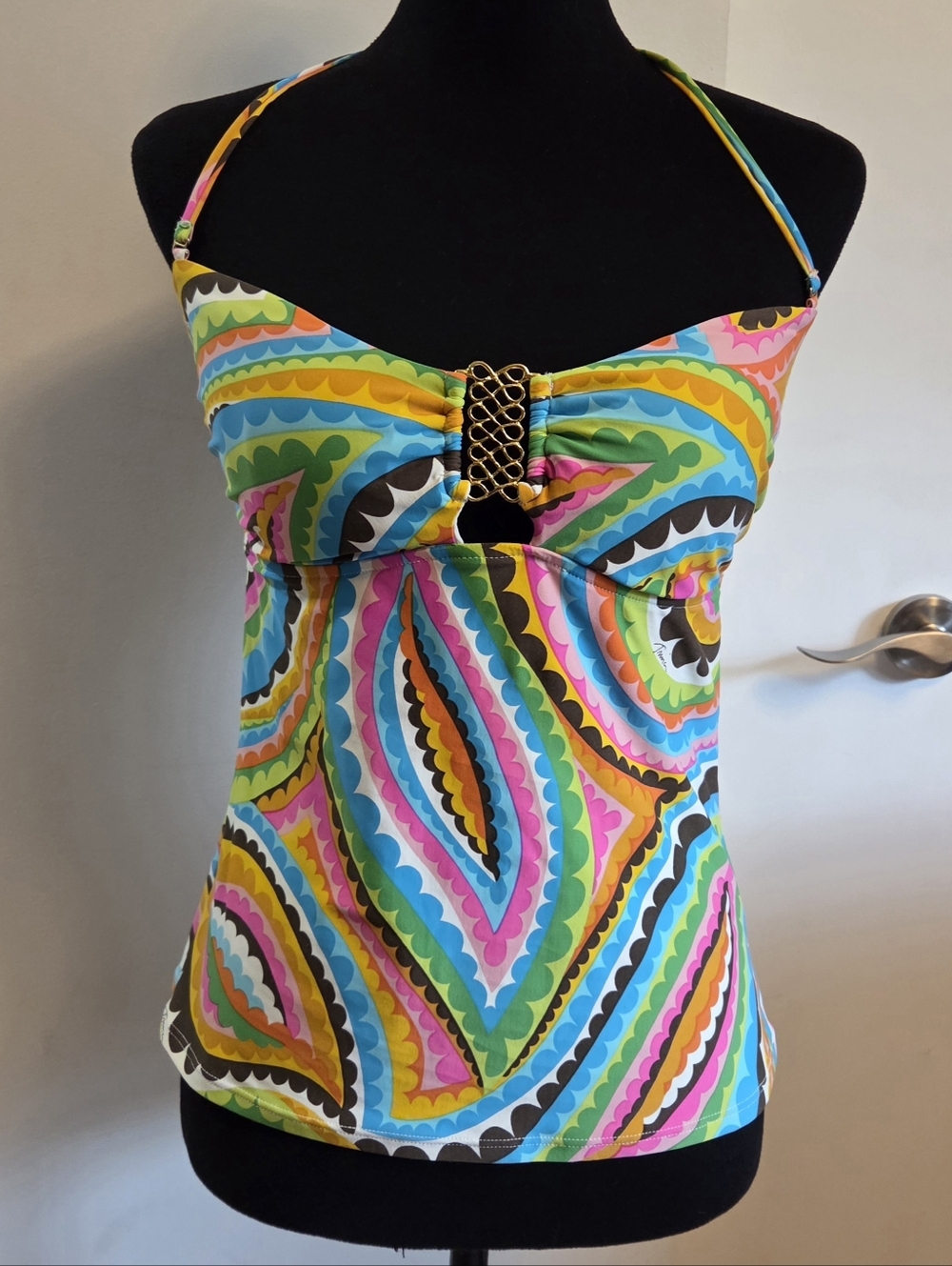 TRINA TURK Swimsuit Top Multicolor Large